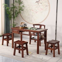 Solid Wood tea table and chair combination kung fu coffee table balcony home small tea table simple modern tea table tea set one