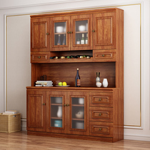 Dining Side Cabinet Solid Wood Color Wine Cabinet New Chinese Tea Water Cabinet Kitchen Modern Minima Bowl cupboard American Cupboard Lockers Locker