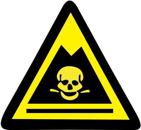 Hazardous Waste Sign Sticker External Side Length 40cm ID tag Back glue Prompt Labeling Customize