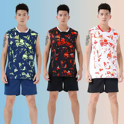 Sleeveless badminton suit suit men's and women's breathable quick-drying competition suit training suit badminton jacket men's and women's air volleyball suit