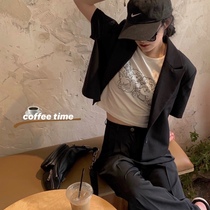 autumn monk short sleeve small suit jacket women Summer thin Korean version of short suit design sense minority