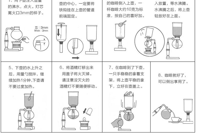 Harry Oi siphon nồi nhà của nhãn hiệu máy pha cà phê siphon nồi cà phê thủy tinh chịu nhiệt bộ cà phê