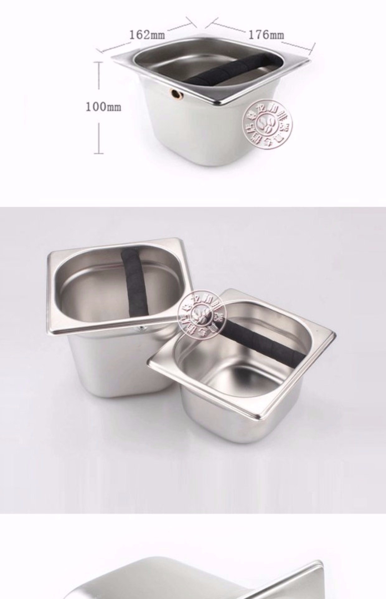 Máy pha cà phê bán tự động đặc biệt thép không gỉ xỉ hộp bột xỉ thùng nhỏ 10cm cà phê xỉ xỉ thiết bị thanh phin ca phe