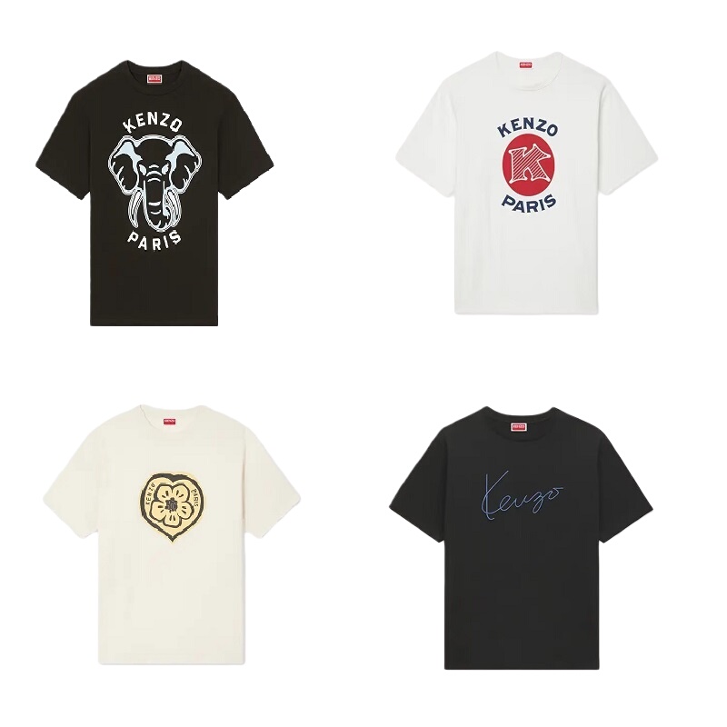 2026 Summer New Product Kenzo T-Shirt with Hand-Signed Lettering, Unisex Letter Pattern, Classic Fit, Heart-Shaped T-Shirt