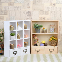 zakka groceries wooden desktop dressing table cosmetics storage box dormitory skin care products finishing dressing box