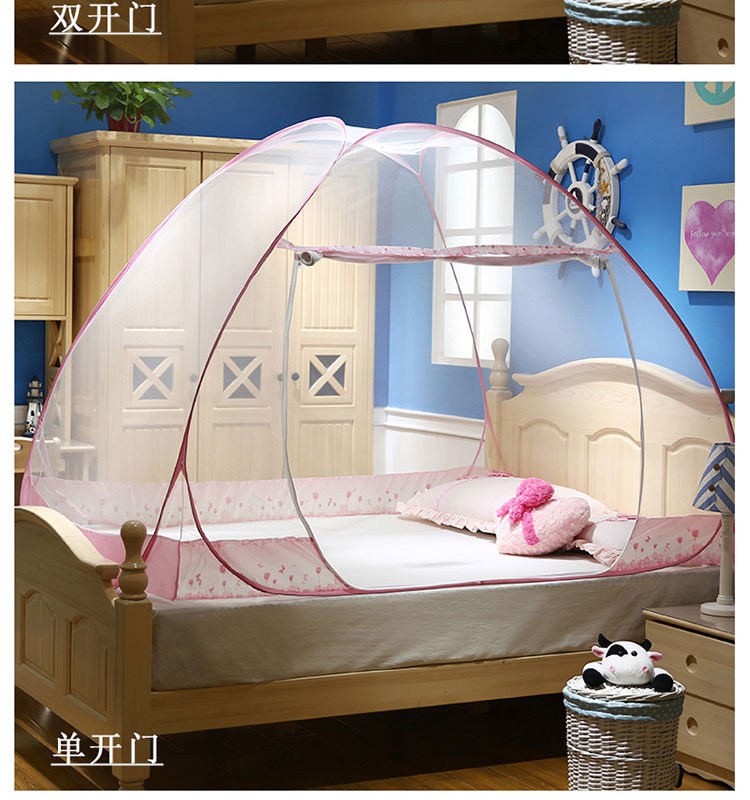 1,5 / 1,8m giường đôi mã hóa yurt lưới chống muỗi đôi cửa sinh viên cài đặt miễn phí dây kéo 1,2 m giường lưới mùng chụp ngủ