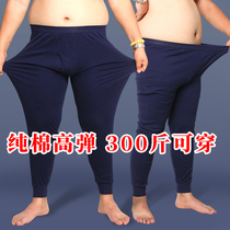 Men plus fertilizer XL single long johns fat middle-aged xian ku fat warm pants king cotton underwear