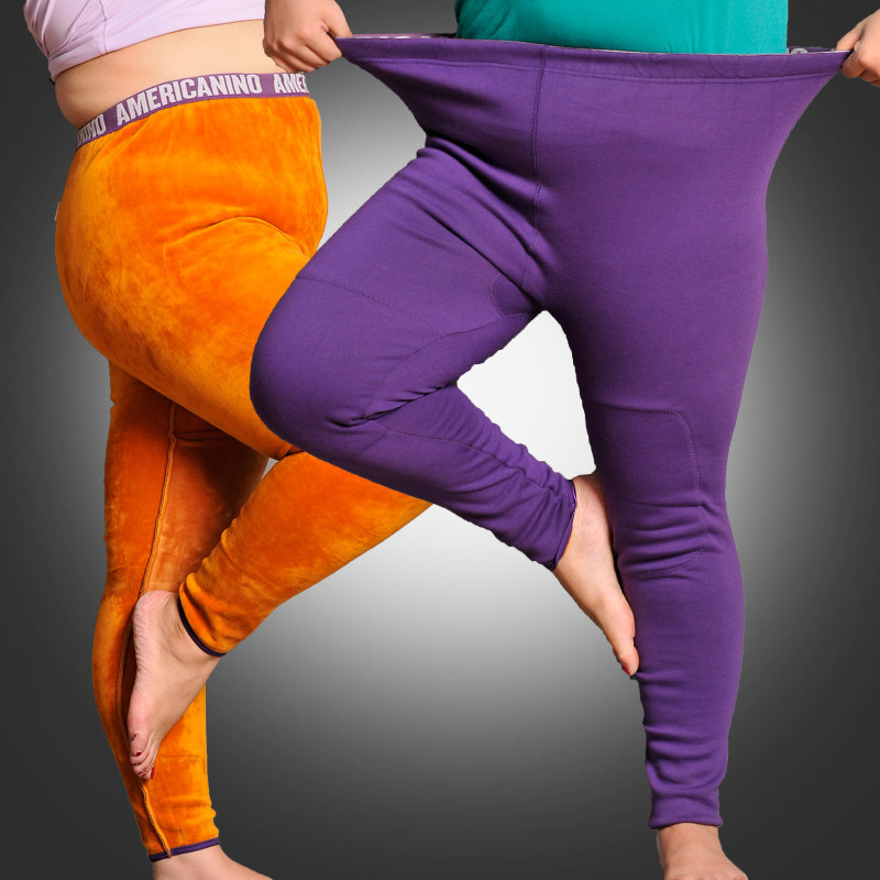 Lady Special Size Plus Fat Increase Code Warm Pants Middle Aged Plus Suede Thickened With Kneecap Loose Anti-Chill Cotton Pants