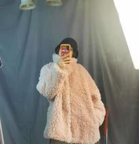 Spot South Korea Dongdaemun Sheep Coat 2020 new female solid color thick warm cotton coat