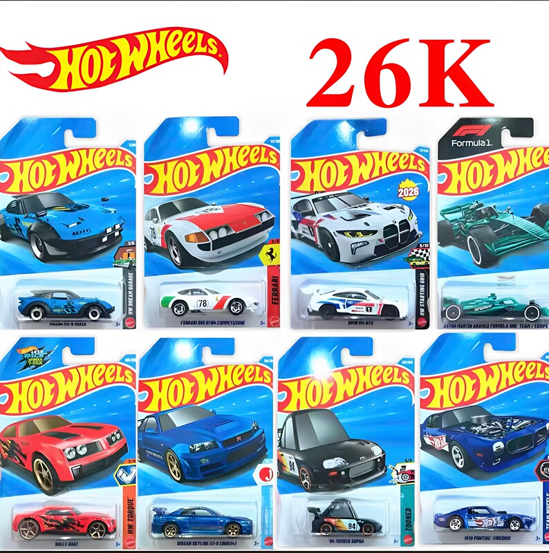 2026K Batch Hot Wheels C4982 Alloy Car F1 Mclaren Nissan Gtr Ferrari 26J Car Model Toy