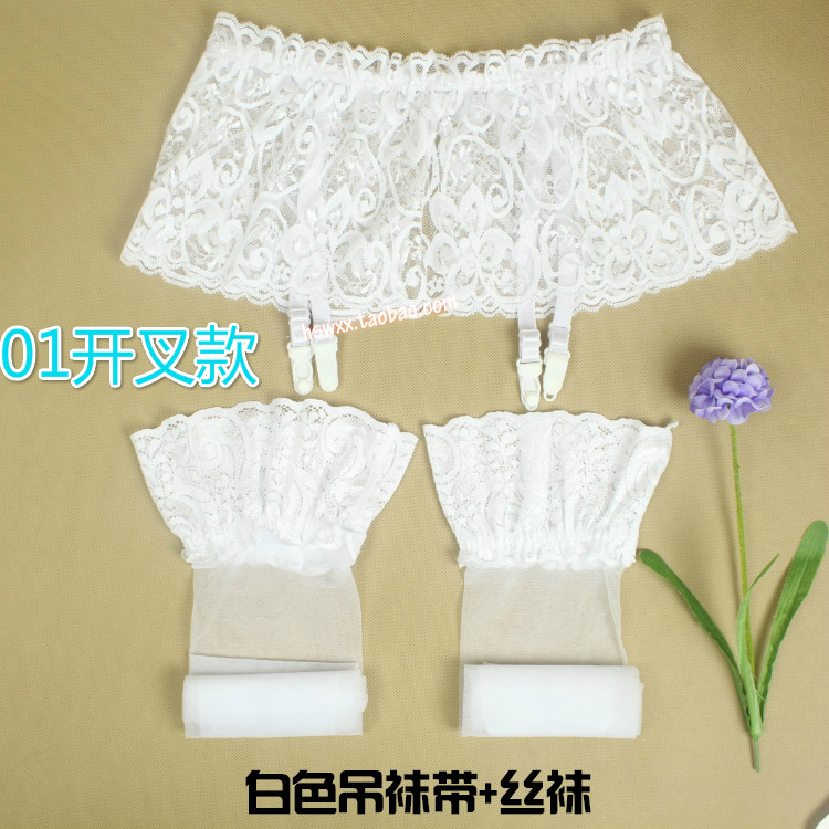 Nhật bản sexy ren trên đầu gối garter phù hợp với garter net vớ vớ đùi dài ống net socks nữ nịt bít tất bằng da pu