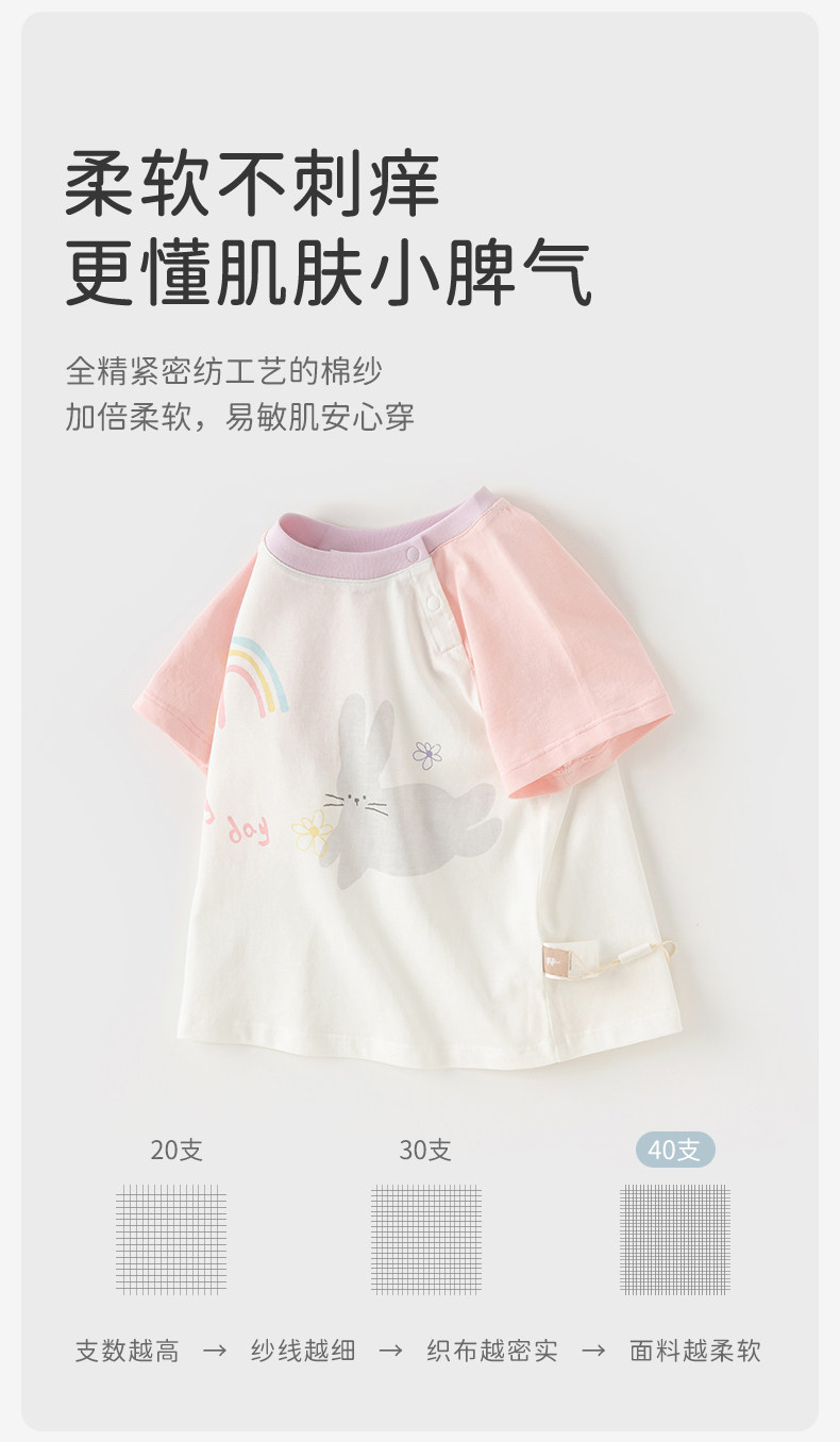 戴维贝拉儿童短袖T恤洋气夏装新款男童纯棉打底衫女宝宝上衣童装 — 8