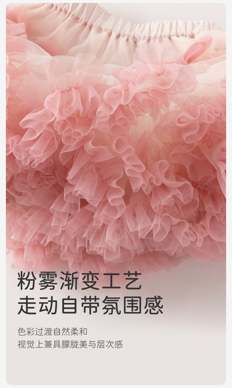 戴维贝拉女童半身裙tutu裙夏季新款儿童粉色公主裙子宝宝蓬蓬短裙 — 4