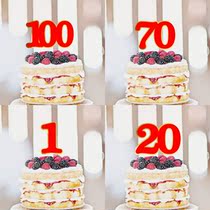 Digital cake flag birthday cake decoration Arabic digital dress 70th anniversary 1 year old 100 day card