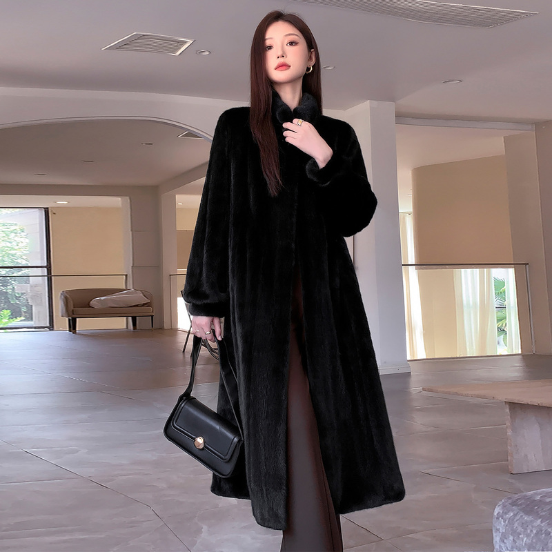 2026 New Long Mink Fur Coat for Women, Full Mink Fur Coat with Full Knife-Cutting Craftsmanship, Mink Fur Coat