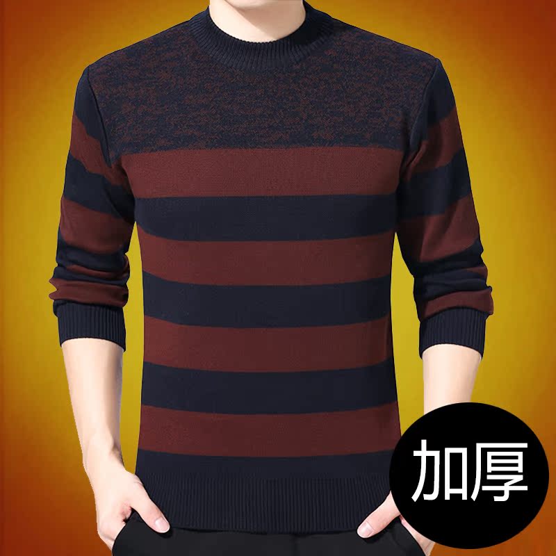 Mới trung niên dày áo len nam cashmere áo len cổ tròn mùa đông trung niên của nam giới cộng với kích thước áo len nam quần áo