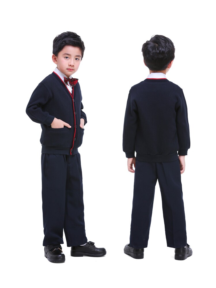 Форма для школьников и студентов, зимнее платье, комплект, свитер, штаны, рубашка, галстук-бабочка, мужской стиль 