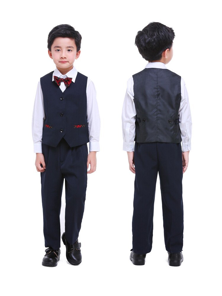 Форма для школьников и студентов, зимнее платье, комплект, свитер, штаны, рубашка, галстук-бабочка, мужской стиль 