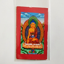 Tibetan Buddhism hand-painted Tibetan little Thangka Sakyamuni portable micro Tang Zaka Buddha statue