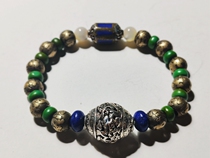 Tibetan National style multi-treasure six-character mantra curse beads turquoise multi-treasure handstring sterling silver couple spot