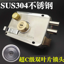 Factory direct thickening stainless steel old-fashioned anti-theft door lock wooden door iron door outer lock Super C- level lock cylinder
