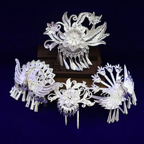  New crown hair accessories Bridal headdress Chinese style wild stage style retro hairpin Miao Dong silver headdress