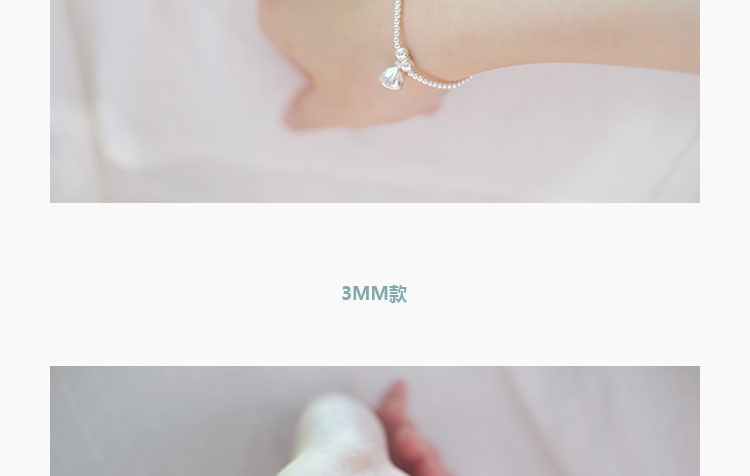 Độc quyền nghệ thuật nhỏ tươi ngọt 990 sterling bạc vòng đeo tay vòng chân trang sức đơn giản nữ siêu mịn 2 hoa sen - Vòng chân lắc chân nữ bạc ta