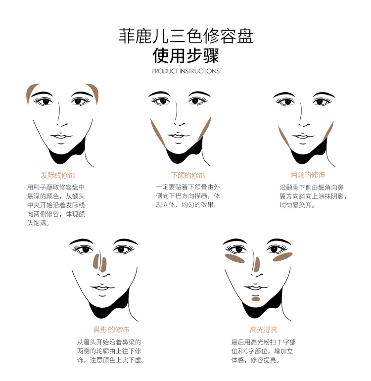 FOCALLURE / Feiluer phấn má hồng ba màu bóng cao kết hợp sửa chữa dung lượng đĩa ba mặt để làm sáng màu da - Blush / Cochineal phấn má dạng thỏi