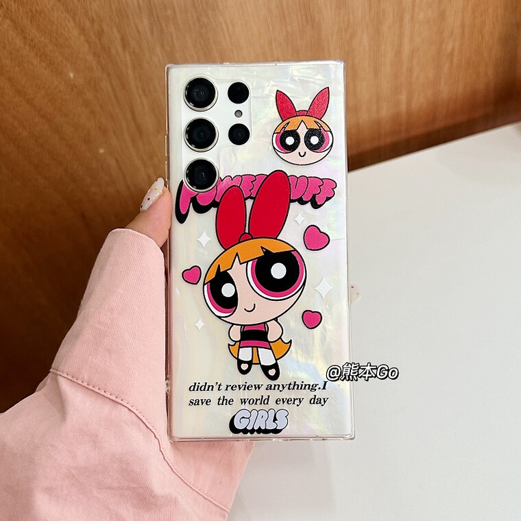 Power Puff Girls With Bead Wrist Lanyard Strap S22, S22 , S22 , S21, S21 , S21 S23, S23 Plus, S23 Ultra Note 20, Note 20