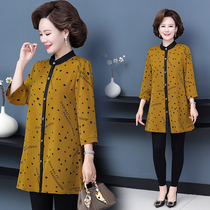 Mother Loaded Spring Dress 70% Sleeves Crummy Shirt Mid-Aged Womens Clothing Stand in Long Jersey Tshirt Tblouse Blouse Big Code