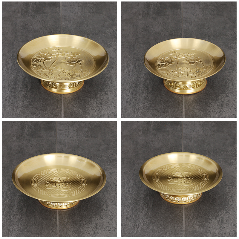 Pure copper for pan pure copper fruit tray for F pure copper Gompan water fruit pan Chinese F front for fruit tray Guanyin for Fpan