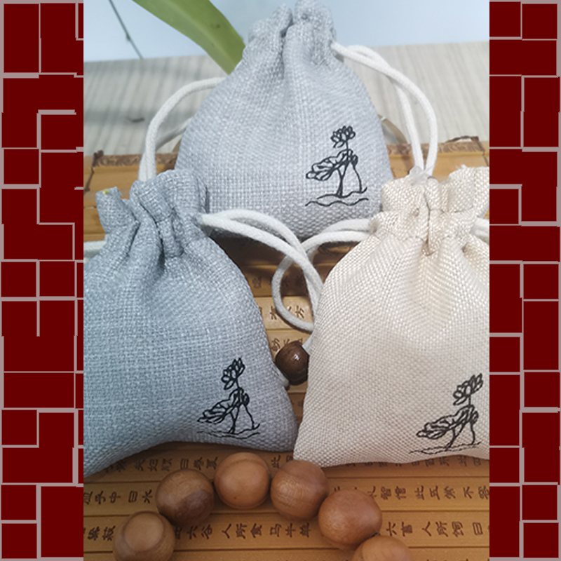 Pure cotton flax plays with cloth bag beam pocket pocket pocket bag bag bag bag bag of buddha bag batch customization
