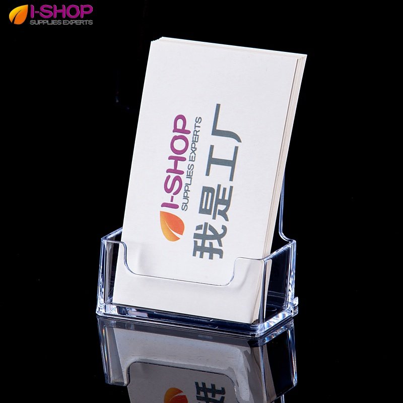 Exhibition office supplies transparent vertical business card frame vertical card seat plastic single - layer business card contains box