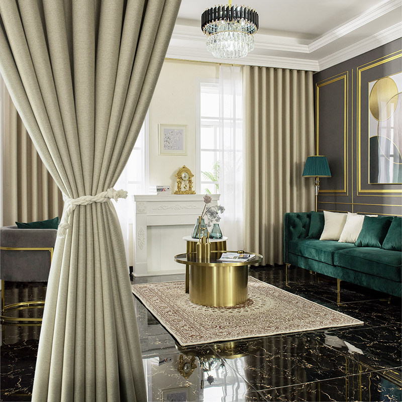 Curtains 2021 New light and luxurious Nordic modern minimalist wind thickened Shading Living-room Bedroom Balcony Window Curtain