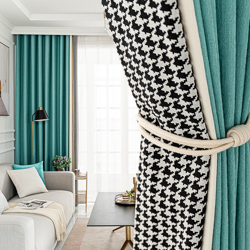 In 2021, new curtains flat green clouds light luxury high - grade minimal and fresh living room bedroom thickened shading curtains