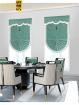 Spring 2021 New embroidered flannel light luxury living room dining room partition Roman curtain lifting curtain balcony shading