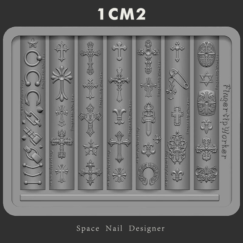 1cm2 Chrome Hearts Nail Charms 3D Chain Elements - Product image 6