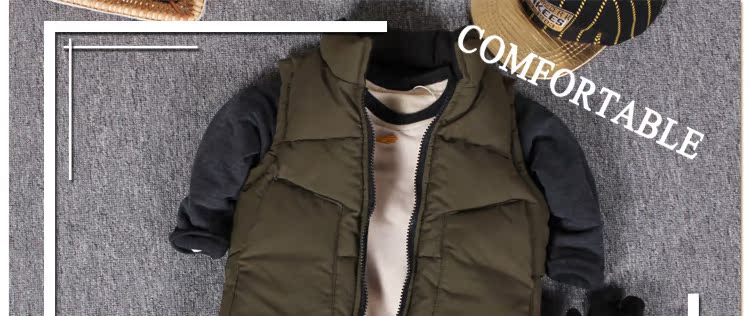 Bé trai mặc vest hai bên mùa thu đông 2018 cộng với áo nhung bé dày cho bé xuống áo vest cotton mùa đông mới sỉ quần áo trẻ em tận gốc