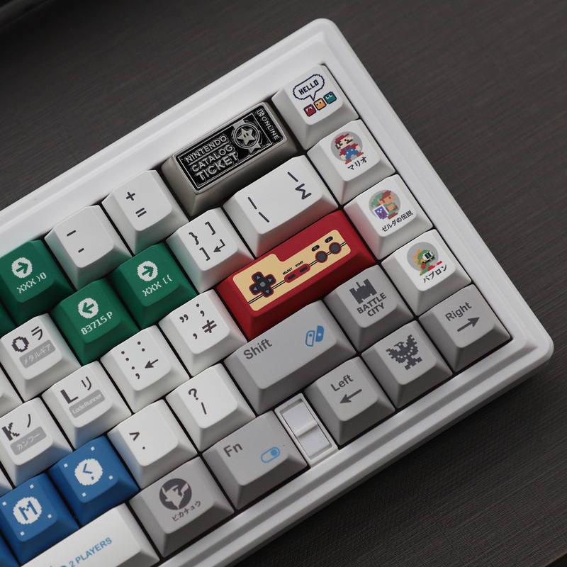 Game Console Keycaps, Retro-Style Mechanical Keyboard Keycaps, Pbt Five-Sided Dye-Sublimation, Original Height