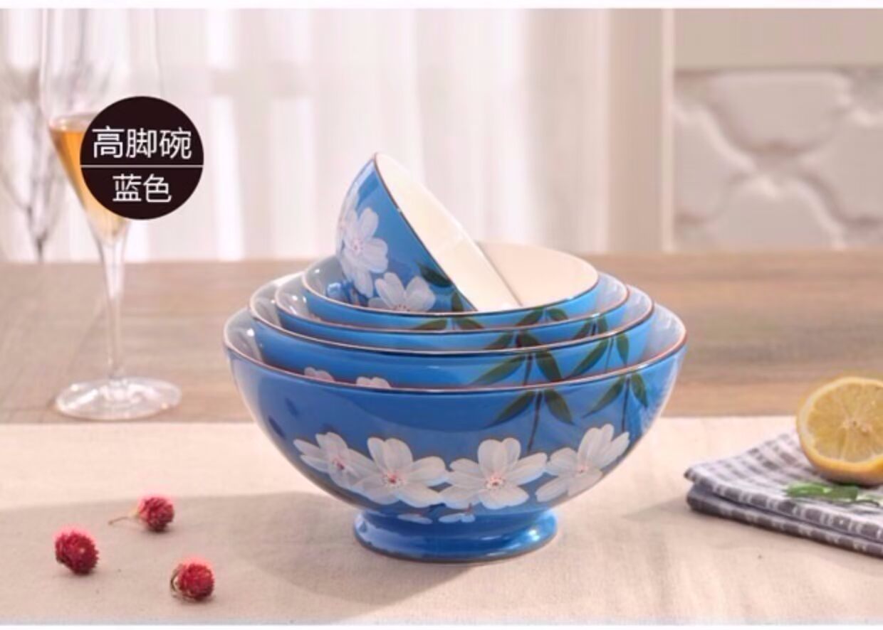 Sáng tạo gốm sứ Nhật Bản Bát cơm gia đình Bát mì ăn liền Bát súp bát lớn Ramen bát Hàn Quốc Bộ đồ ăn bát đĩa đẹp