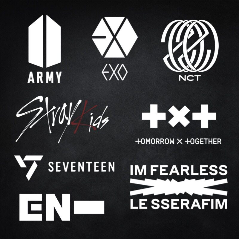 韓國男團車貼BTS Seventeen EXO NCT夢LESSERAFIM TXT 汽車貼紙-淘寶