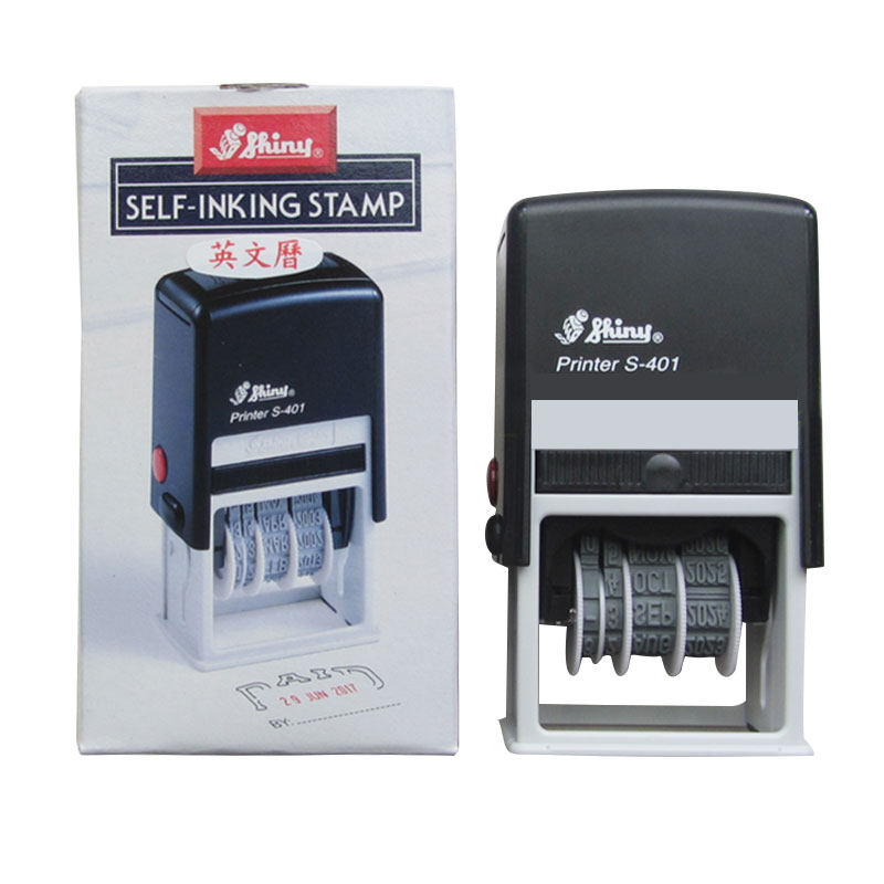 Taiwan's Shiny Sony S-401 ten thousand Chapters Adjustable Date Flipping Chapter Bicolor Printed PAID Chinese and English Seal