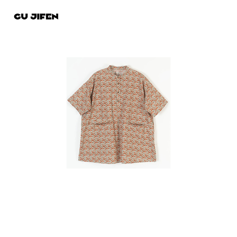 Gu Jifen｜Pro Huatang｜Provence Small Flower Chinese Style Stand Collar Large Pocket Dress X59130