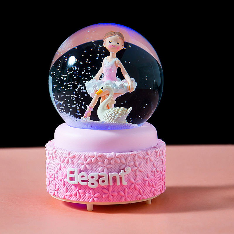 Crystal Ball Music Box Dancing Ballet Little Girl's Eight-tone Box Christmas Girl Child Gift Idea Birthday Gift