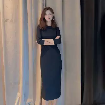 Ou Amarshi flag 2021 spring new seven-point sleeve waist dress female 5500298-4216211-001