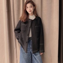 Ou Amarshi flag 2021 Winter New pocket wool small fragrant wind short coat 5400525-3022611-011