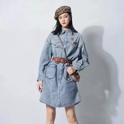 Brother New 2021 spring long sleeve denim dress casual coat 1500324-20559072-001