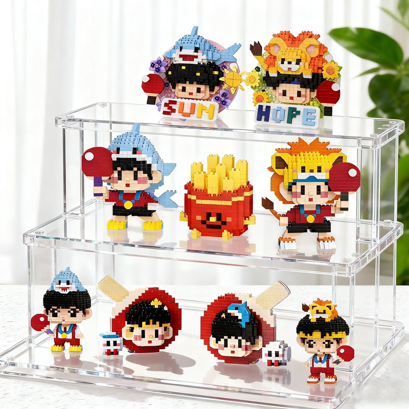 Sun Yingsha, Wang Chuqin, Big-Headed Lion, Table Tennis Racket, Lego Blocks, Cute Gifts, Merchandise