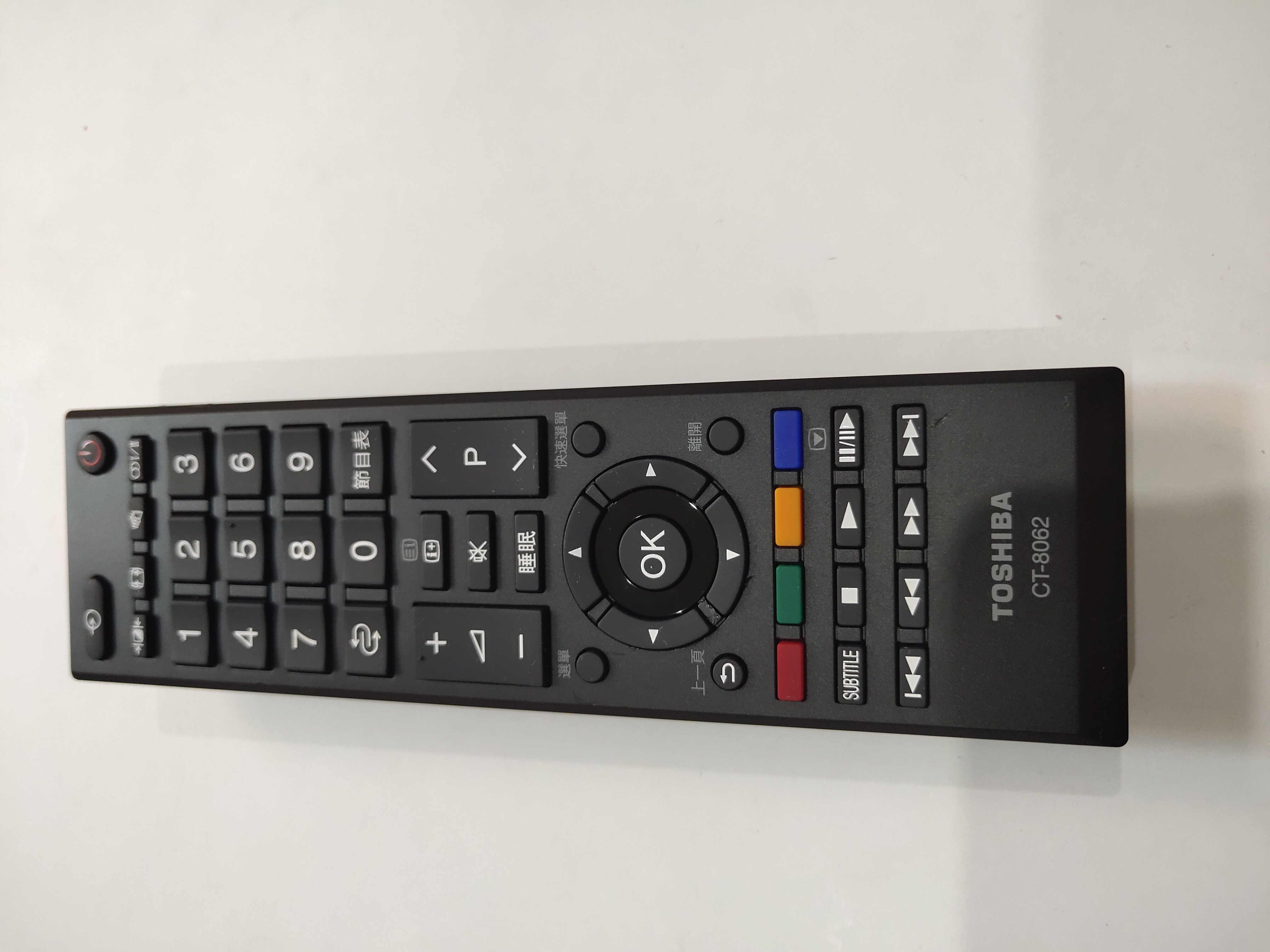 Toshiba LCD television remote control CT-8062 TOSHIBA original installation