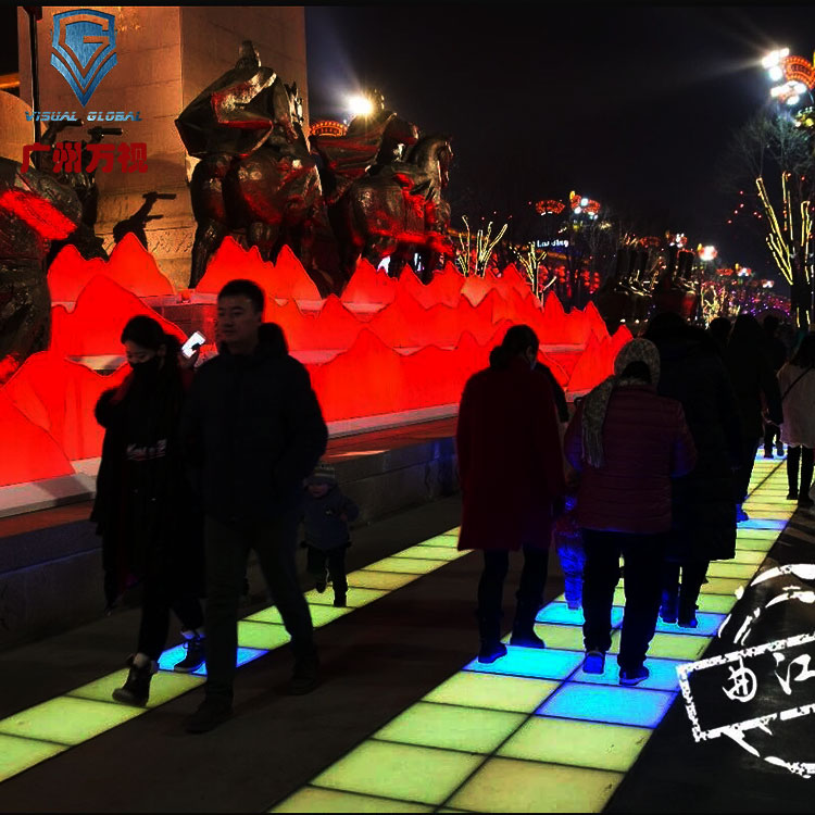 Guangzhou factory direct sales led induction lamp gravity induction interactive luminous color change stage floor tile lamp human body induction